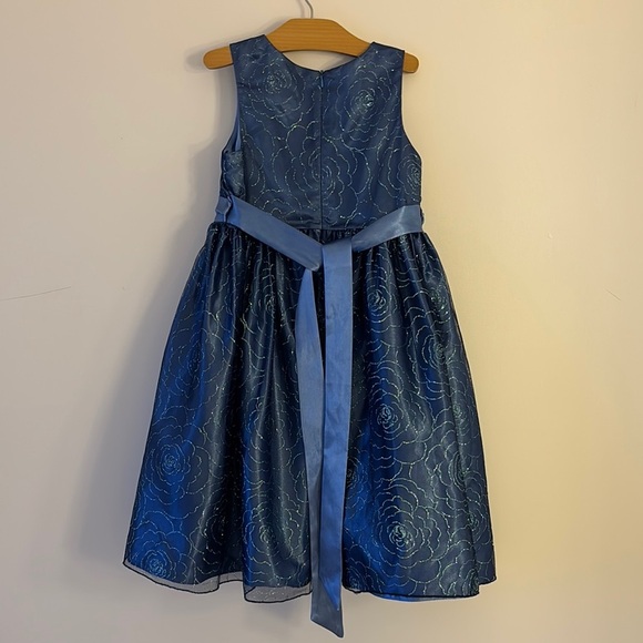 Elegant Blue Kids Dress - Picture 2 of 6
